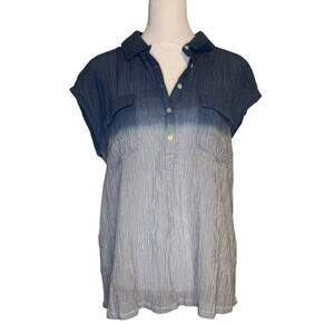 Soft Joie blue ombre cotton top size M